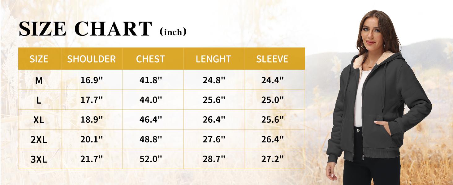 ZITY Hoodies for Women Winter Fleece Sweatshirt - zip up hoodies Thick Sherpa Lined Hooded Jacket sweatshirts Casual Black Womenswear Long Sleeve Basic Coats gifts SpringStatements