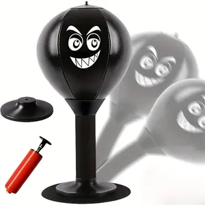 Desktop Punching Bag with Suction Cup, Office Desk Stress Relief Fidget Toy, Decompression Ball, Fun Gift for Colleagues and Friends, Boo Stress Ball