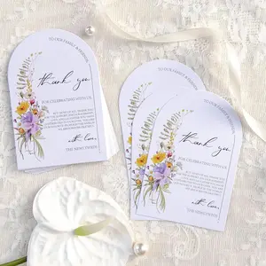 Floral Wedding Banquet Seat Cards, Table Decor Thank You Cards Arch Design, 4x6 Inch Party Decoration Cards, Greeting Card, Set of 50