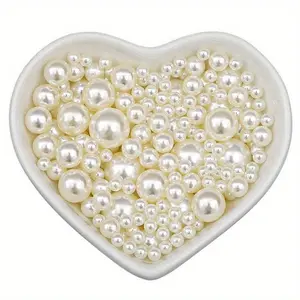 2-8mm No Hole white round plastic Acrylic ABS Imitation pearl beads charm loose beads Counter display bead craft Jewelry Making Diy Jewelry Decoration Beads wholesale
