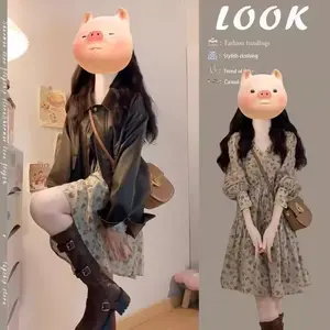 American Vintage Lapel Jacket Matching Printed Dress, Sweet Two-piece Outfit Early Spring Daily Wear