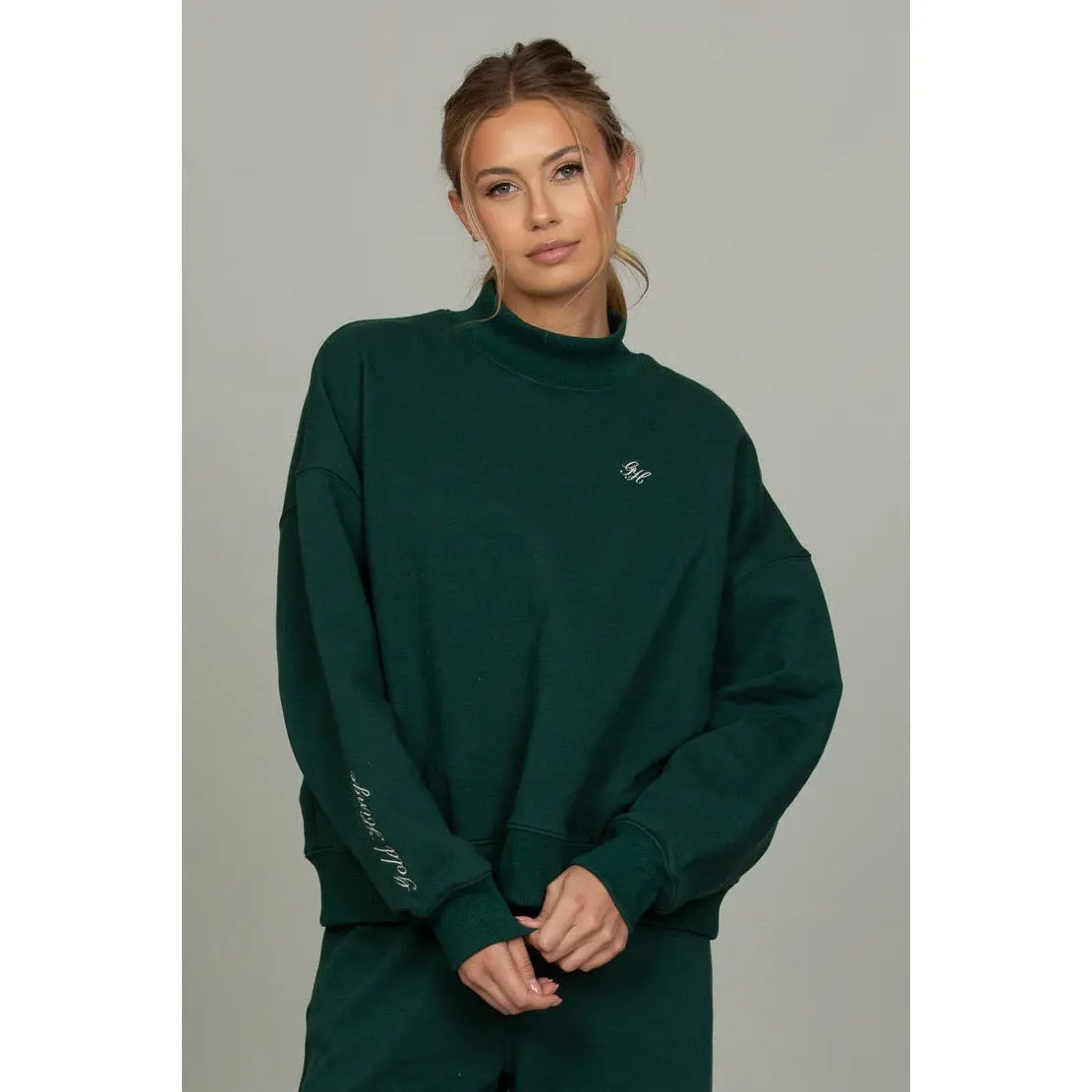 Hunter Green Prep Mock Neck