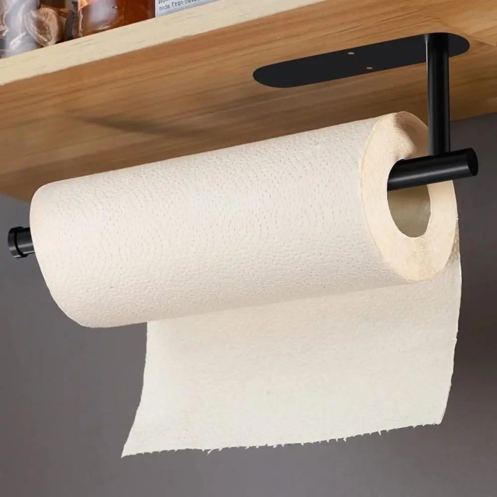 Small Space Organizer, Wall-mounted Punch-free Paper Towel Holder, Space-saving Kitchen Organizer, Stainless Steel Roll Paper Organizer Storage Holder, Home Organizers for Kitchen & Bathroom, Household Items