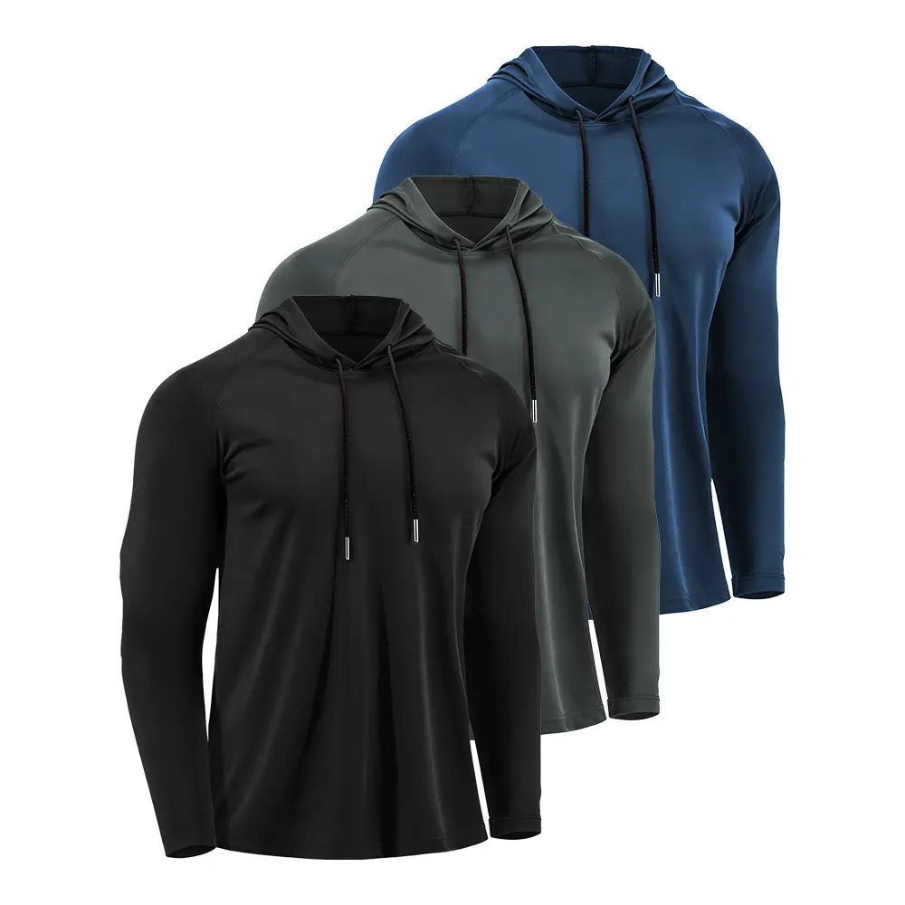 Mens UPF Sun Protection Hoodie, Long Sleeve Fishing Shirts, Lightweight Swim Rash Guard for Outdoor Hiking