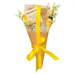 Christian Gifts for Women: 120 Piece Puzzle Bouquet| Surprise Scripture on the Topic of Purpose, Artificial Flowers, Cross Necklace, Floral Cross Keychain, Face mask, Eye mask, Hand lotion, Bible Clip + Mini pass-along verse activity.