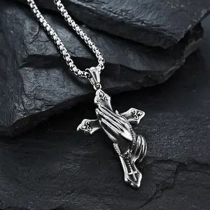 Unisex Stainless Steel Jewelry Set, Silver Tone Simple Cross Pendant Twisted Rope Necklace Bracelet Ring Fashion Gift outdoorfun