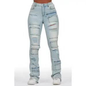 Antione Light Wash Stacked Flare Jean