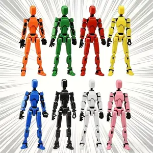 8pcs Titan 13 Robot Collection, 3D Printed Multi-Jointed Action Figure Set with Weapons, Desktop Decoration Gift, DIY Puzzle Kit