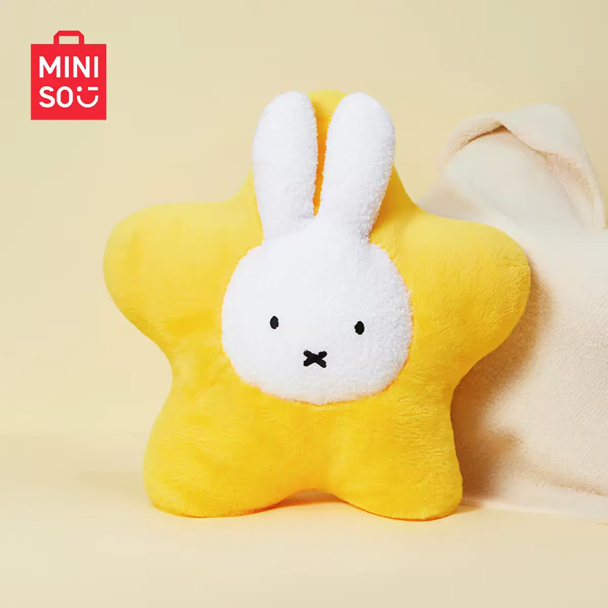 【Back to School】MINISO Miffy Star-Shaped Plush Cushion, Boris Bunny Plush Pillow, Soft Stuffed Throw Pillow for Sofa, Bed, Car Seat & Bedroom Decor, Cute Gift for Miffy Lovers