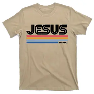 Retro Jesus King T-Shirt Cotton Menswear