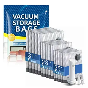 2026 Upgraded New X8  Cordless Travel Vacuum Storage Compression Bag Set 30 Pack -Vacuum Bags for Travel with Rechargeable air Pump，for Luggage and Suitcase, Space Saver for Clothes and Clothing Travel Zipper Pouches