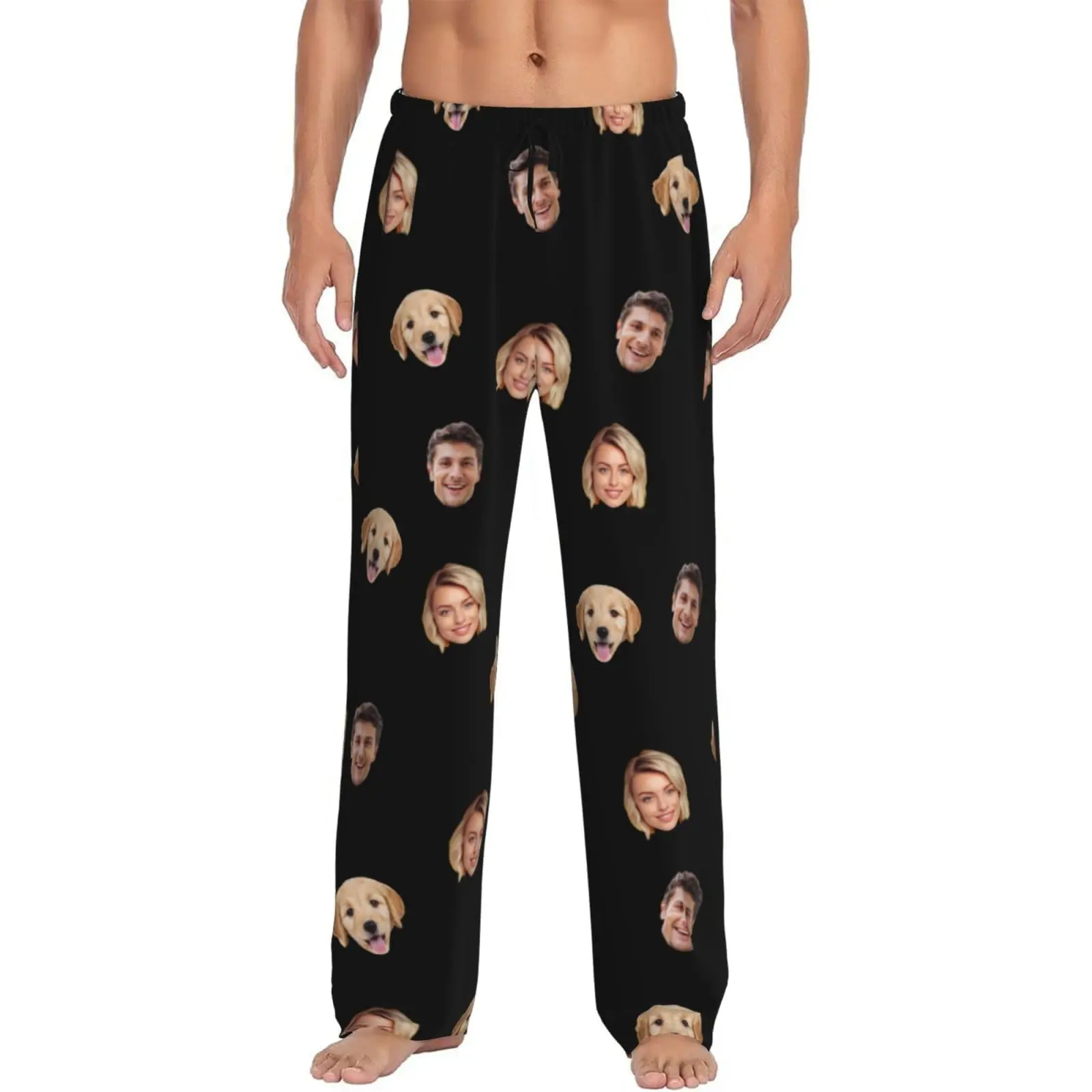 BARLEY ONE Click “Shop Chat”, Send Photos, Personalized Pajama Pants Custom Pajamas - Funny Gifts for Men Women | Design Your Own Novelty Pj Bottoms Sleep Lounge Sleepwear with Face Photo Customized Great Gift Ideas