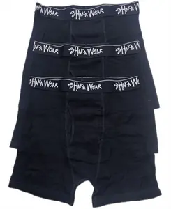 SHAKA WEAR Boxer Brief Fit 3 per Pack Black 98% Combed Ringspun Cotton / 2% Lycra with Elastic Branded Waistband - Menswear