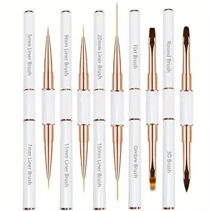 Double Ended Nail Art Brush Set, 5 Counts Nail Design Pen, Nail Brushes for Gel Nail Polish, Manicure Brush, Nail Art Tool for Women & Girls, Nail Tech Supplies Nail Care Tools, Nail Supplies Equipment Nail Art Accessories, Diy Manicure