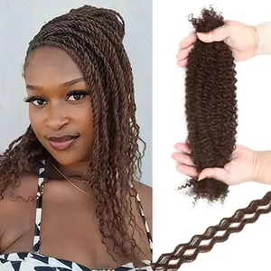 4# 20inch Afro Kinkys Bulk Human Hair for Dreadlocks Extensions Repair, Twist Braiding Afro Kinky Human Hair for Locs Natural Black Color 18 inches for Micro Locs Extensions 1 Pack 30 Gram