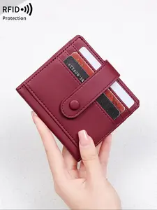 Women's Minimalist Plain Color Wallet (1 Piece), Casual Trendy Versatile Multi-pocket, Durable Fashion Wallet, Fashionable Wallet for Daily Use