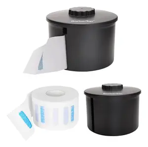 Black paper roll holder and 100 pieces of neck paper set, neck band dispenser, neck paper box, barber hairdressing tools Haircare Salon curling iron hair rollers Heatless
