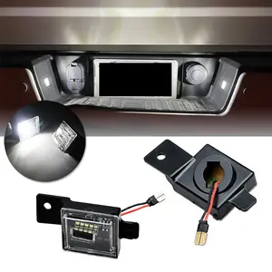 2pcs Xenon White License Number Plate Lights For Chevy Silverado 1500 2500 For GMC Sierra 1500 2500HD 3500HD Canyon, Replace OEM Part# GM2875100 GM2875101 23251664 23251665