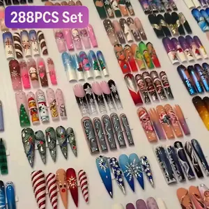 Surprise Box 288pcs Nail Art Set, Eco-Friendly Resin Material, High-Quality, Random Styles, Perfect for Parties and Daily Use