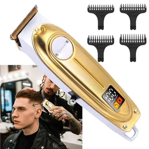 [Best Home Cut Choice] 1 Set Cordless Hair Trimmer For Men Electric Clipper Barber Trimmer Rechargeable Hair Cutting Machine with LED Display For Men