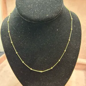 18K Yellow Gold Little Balls Chain 18" - Elegant Jewelry for Everyday Wear