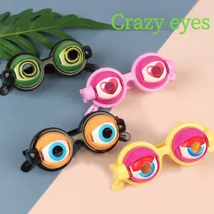 Funny Blinking Eyeglasses, Heart Detail,Plastic Frame, Unisex Perfect for Parties andPranks, Selfie Fun, Party Event Props