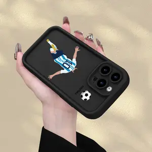 Fashion Football Theme Phone Case, Featuring Messi No. 10, Made of High-Quality Soft Protective Material, Compatible with iPhoneX/XS/XR/11/12/13/14/15/16 Plus Pro Max Mini. A perfect gift suitable for holidays or birthdays, for girlfriends, boyfriend