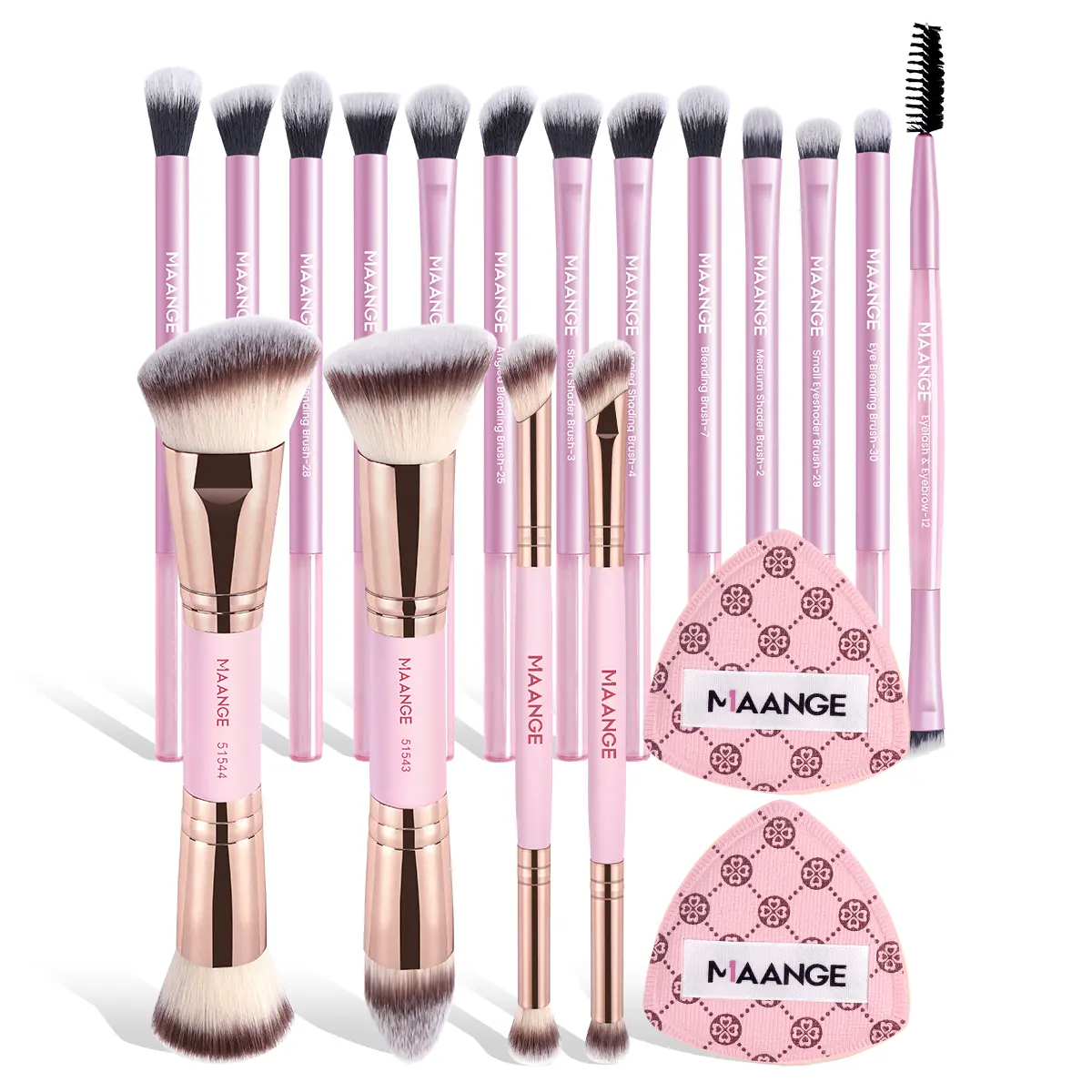 MAANGE 19Pcs Makeup Brushes & Puff Set, All-in-One Brush Kit for Foundation,Eyeshadow, Contour & Concealer,Professional Cosmetics Makeup Tools for Women#DealsForYouDays#SummerWins