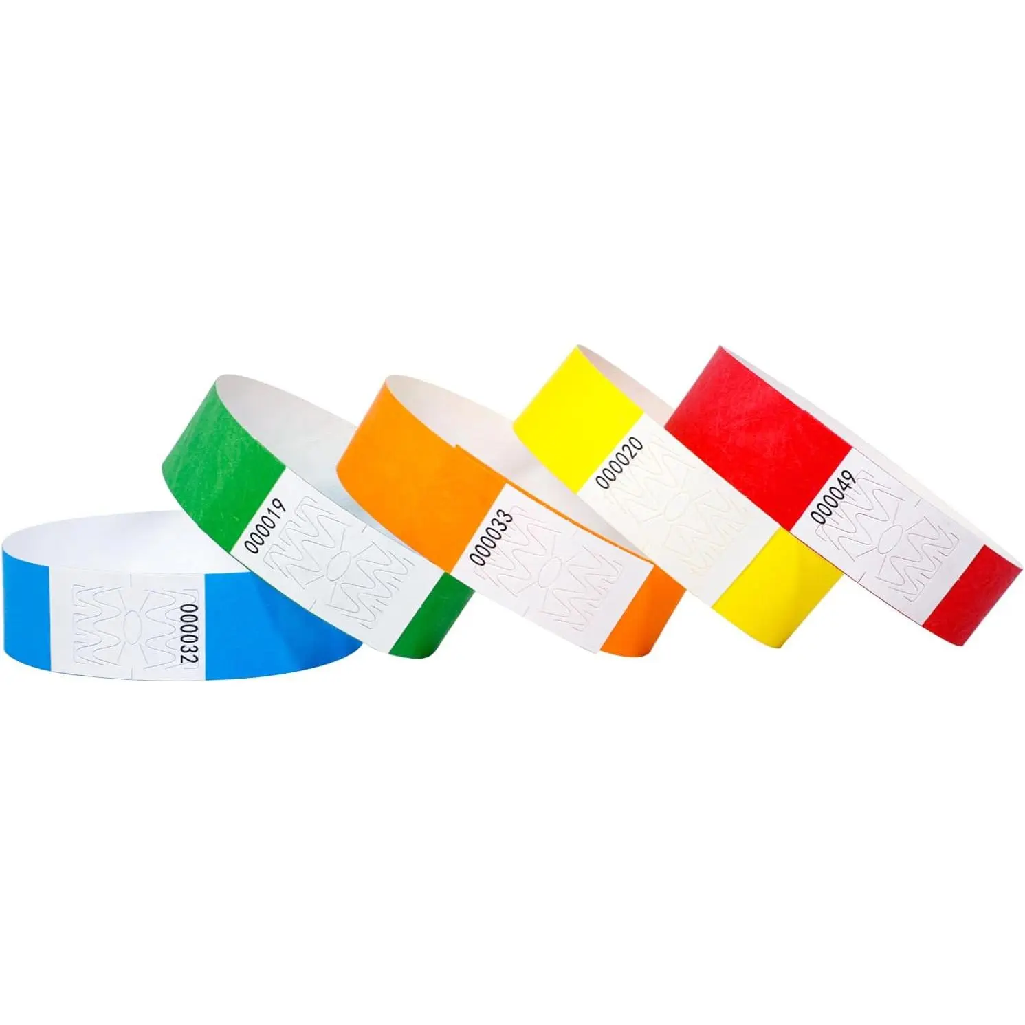 500 Count Water-Resistant Paper Wristbands in Assorted Colors - Tear-Resistant with Secure Adhesive for Concerts, Event Admission & Festival Gifts, Pack, Multicoloured, Party, Museums, One Size, 500 Wristbands