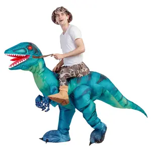 GOOSH Inflatable Dinosaur Costume for Adult Halloween Costume Women Man Funny Blow up Costume for Halloween Party Cosplay