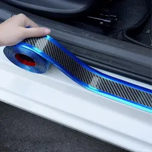 Carbon Fiber Car Door Sill Protector, Anti-scratch Car Door Sill Sticker, Universal Car Interior Accessories for Car Decoration, Car Interior Decorative