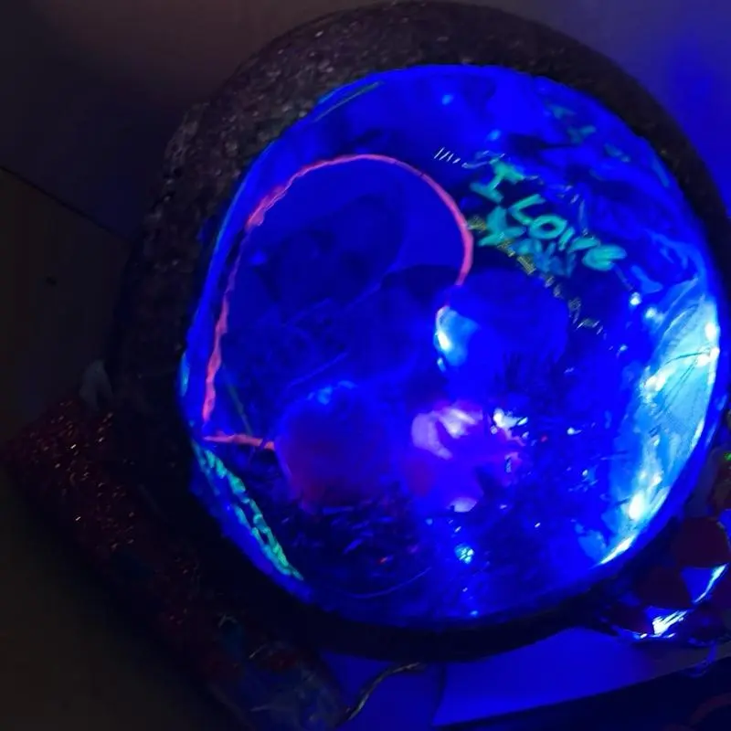 Handcrafted Custom Fairy Jar with Lightening - Custom Organizer in Black with Blue Glow - Ideal for Display and Storage - Gift Decorative Tin Canister Bottles