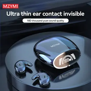 MZYMI MD528 Wireless Sleep Headphones 9D Sound Quality Noise Reduction HiFi Audio LED Digital Charging Silicone Earbuds with Mic for Sports