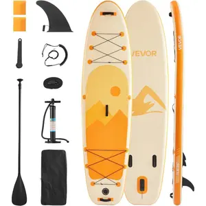VEVOR Inflatable Stand Up Paddle Board, with Board Accessories, Pump, Paddle, Fin, Phone Bag, Backpack, Ankle Leash, Repair Kit, Non - Slip Deck for Youth Adults