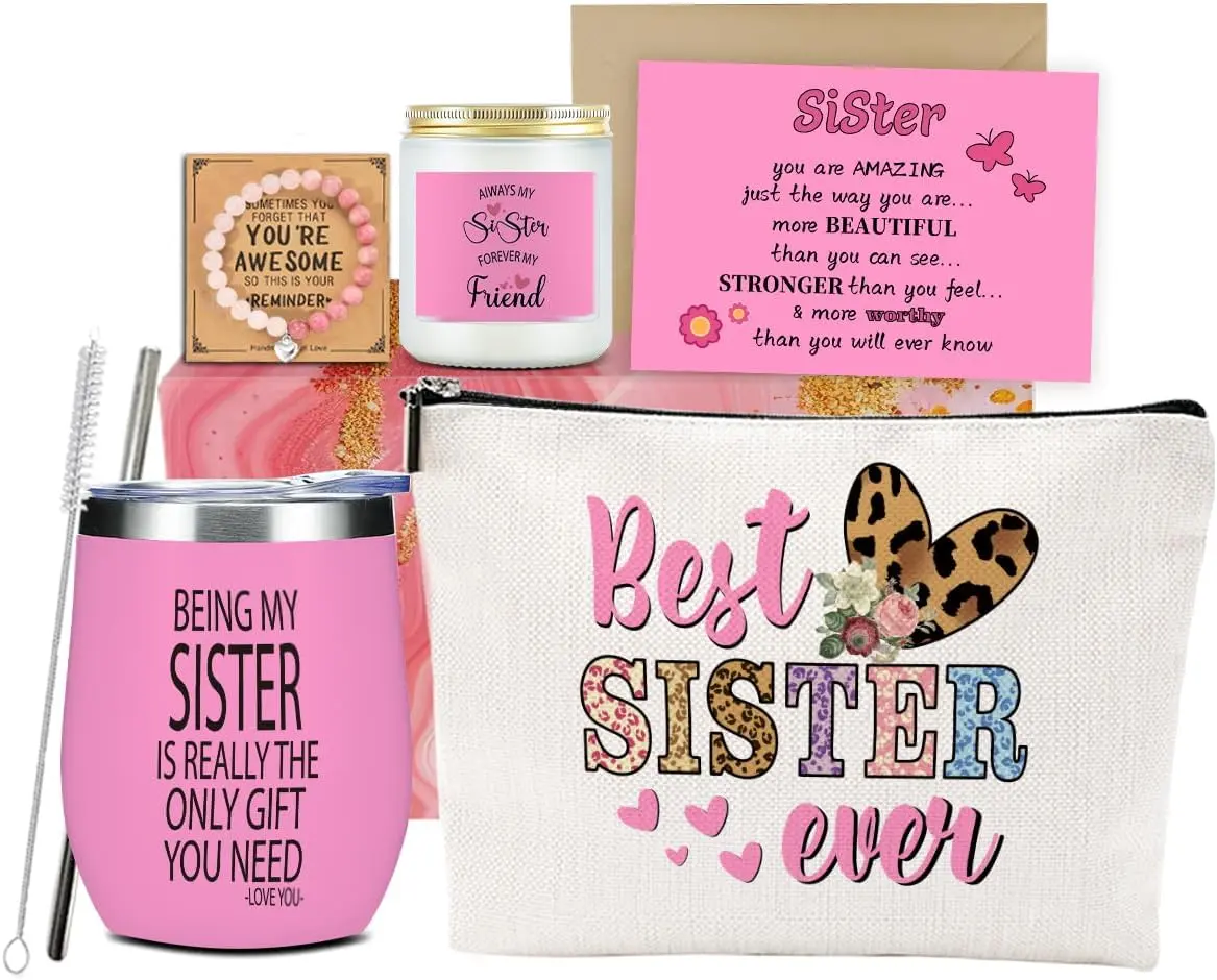 Halloween Fall Gift ,Sisters Gifts from Sister,, Birthday Gift for Women Maid of Honor Bestie Soul Sisters Sis in Law Best Friend Bridesmaid Christmas Wedding Anniversary Friendship Gift Basket Set