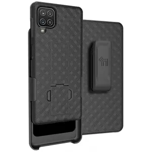 Nakedcellphone Case with Clip for Samsung Galaxy A42 5G, Slim Hard Shell Phone Cover with Kickstand and [Rotating/Ratchet] Belt Hip Holster Combination