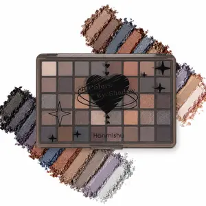 40-Color Smoky Eyeshadow Palette, Matte & Shimmer Metallic Blendable Pigmented Eye Makeup, Long-Lasting Waterproof Dark-Tone Tray for Party, Gothic Looks
