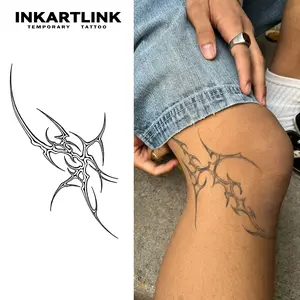 INKARTLINK Magic Tattoo 2 Sheets Waterproof Semi-permanent Long-lasting Temporary Simple Fake Tattoo Sticker Flying Blade Juice Party Art Tattoo Us Seller Fast Shipping