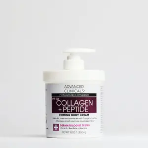 Advanced Clinicals Collagen + Peptide Body Cream – Firming Moisturizer for Crepey Skin