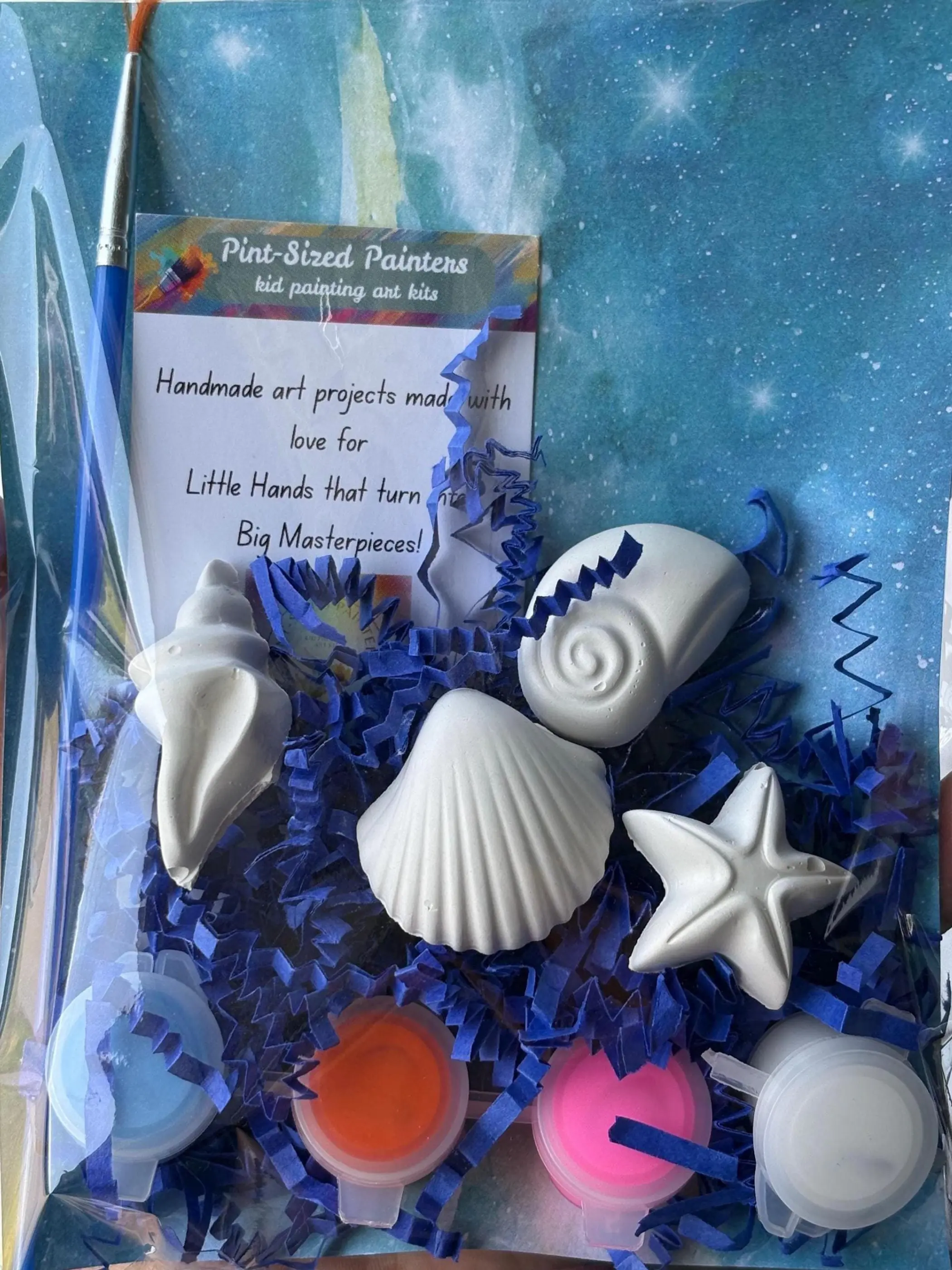 Seashell Paint Kit for Kids | Beach Craft Activity | Ocean Party Favor | DIY Summer Art Kit | Paint Your Own Seashell | Birthday Goodie Bag