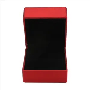 Rings Display Box Storage Soft Velvet Tray Case Holder Stand Display Storage Box Show Jewelry Organiser LED Light Ring Box Red