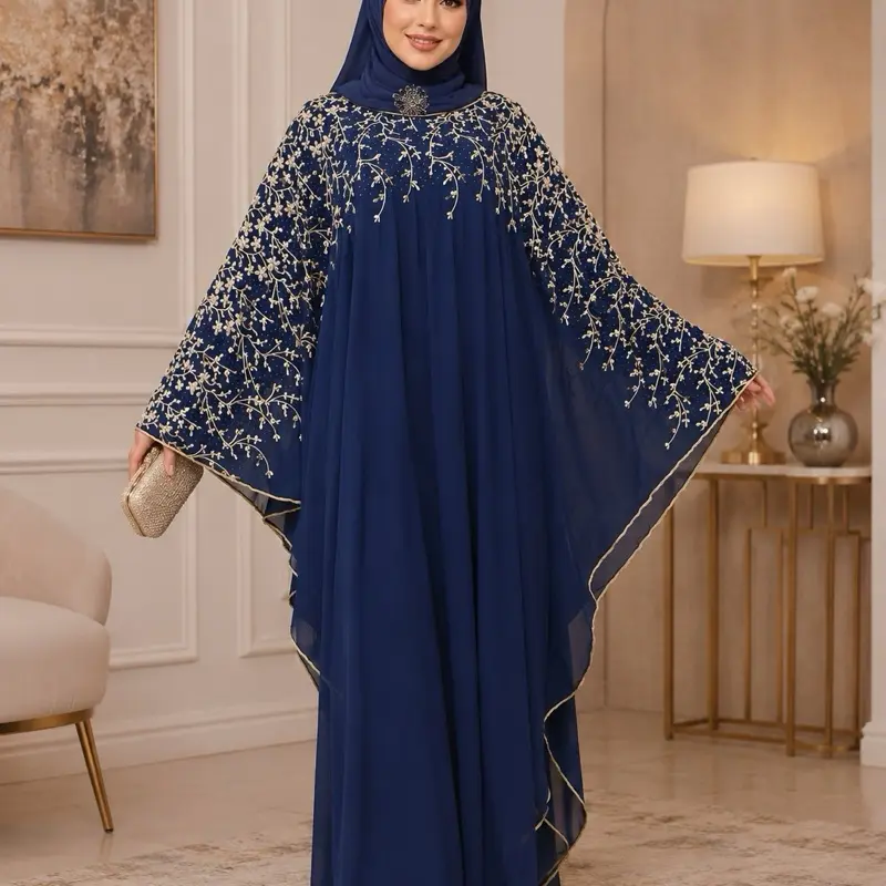 Women's Islamic #20 Dubai Luxury 1-Piece Butterfly Abaya, Modern Abayas for Modest Fashion Inspo, Butterfly Abayas, Hijabi Fashion