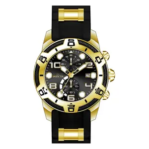 Gold Invicta Men's Bolt Multifunction Watch - Standout Black Dial Bold Oversized Statement Timepiece