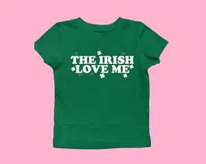 The Irish Love Me Women's St. Patrick's Day Shirt, St. Paddy baby tee Y2K, Irish Celebration Outfit in Style, St. Patty Shamrock Cropped Top