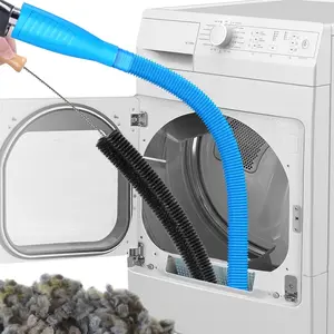 2 Pieces Dryer Vent Cleaner Kit and Flexible Dryer Lint Brush Vacuum Hose Attachment Power Lint Remover Refrigerator Coil Brush