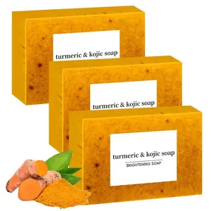 3PCS Lemon & Turmeric Soap Bar Set for Body Care Choosing holiday gifts
