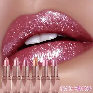 Waterproof Shimmer Lipstick, Moisturizing Long-Lasting Glossy Glitter Lipgloss, Daily Makeup Essential for All Skin Types