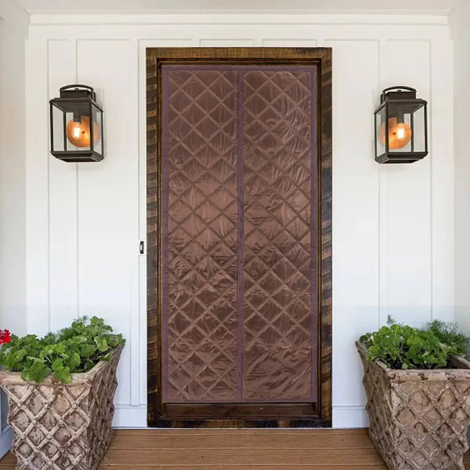 CNCEST Magnetic Thermal Insulated Door Curtain for 36x82 Inch Doors PVC & Cotton Magnetic Screen Door Curtain with Self-Sealing Magnets, Easy to Install, Energy Saving & Noise Reduction for Kitchen, Bedroom, Balcony & Shop