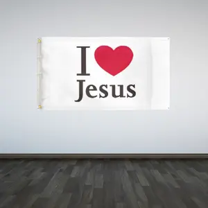 I Love Jesus 3'X5' Flag 100D Polyester (90cm x 150cm) Christian Flag (C29) RolFlags