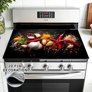 1pc 2D Flat Mat for Stove Protection, Heat-Resistant And Scratch-Proof, Non-Slip, Suitable for Electric Stoves, Induction Cookers, Glass Ceramic Stoves, As Well As Mats for Washing Machines, Dryers, Coffee Machines